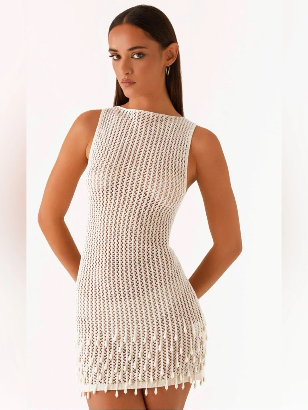 Peppermayo Miracle Beaded Crochet Mini Dress - Picture 1 of 11